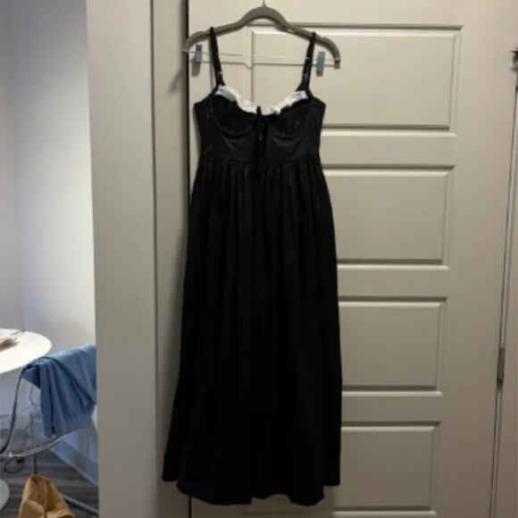For Love And Lemons Doris Midi Dress Black Bustier Long Size XL Extra Large - Picture 1 of 4